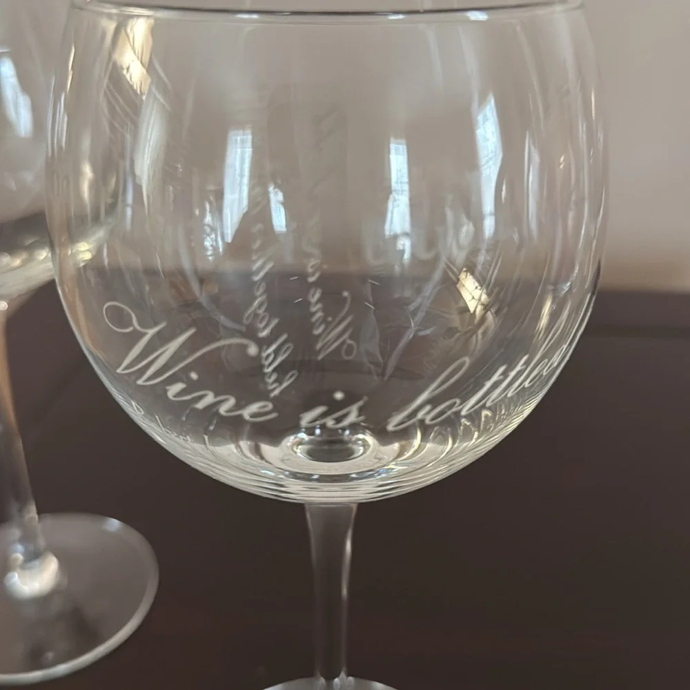 Pottery Barn Wine Quote Red Wine Glasses - Picture 8 of 9